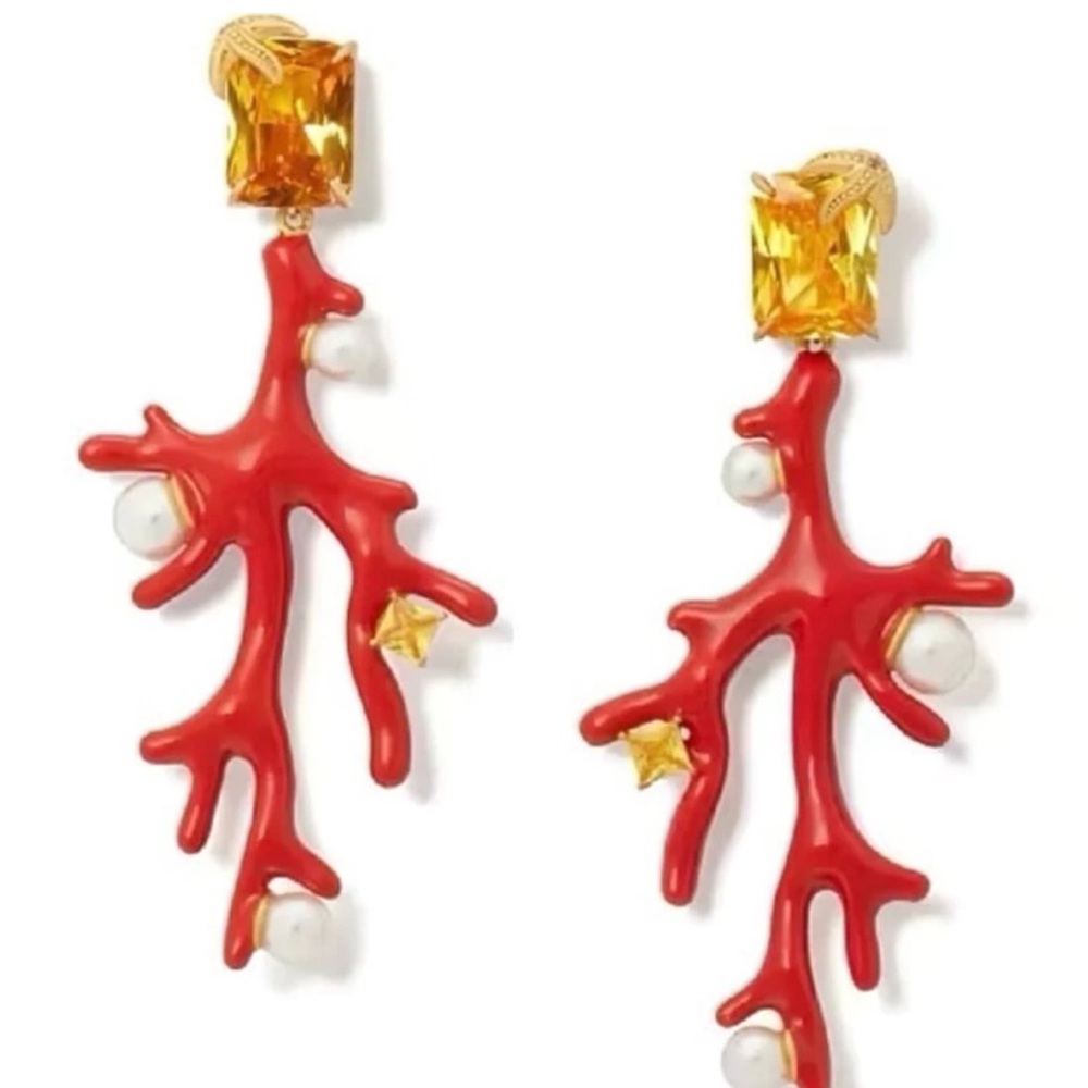 KATE SPADE • Coral Reef StarfishTreasure
Pearl Gemstone Drop Earrings